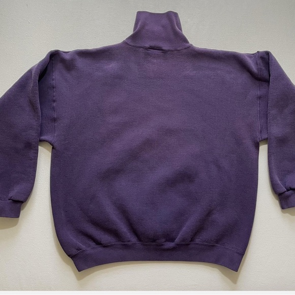 Vintage Adidas Sweatshirt Mens Large Purple Turtleneck - Picture 5 of 9